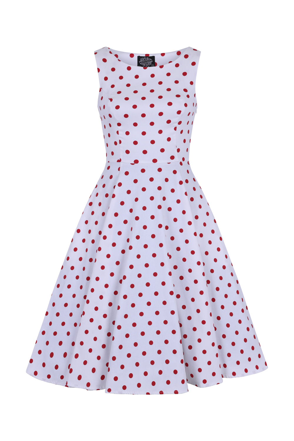 Cindy Polka Dot Swing Dress in White